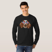 Dominican Republic Flag Welsh Springer Spaniel Dog Tシャツ (正面フル)