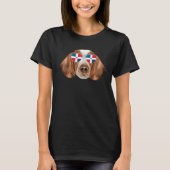 Dominican Republic Flag Welsh Springer Spaniel Dog Tシャツ (正面)