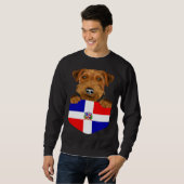 Dominican Republic Flag Welsh Terrier Dog In Pocke スウェットシャツ (正面フル)