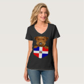 Dominican Republic Flag Welsh Terrier Dog In Pocke Tシャツ (正面フル)