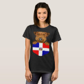 Dominican Republic Flag Welsh Terrier Dog In Pocke Tシャツ (正面フル)