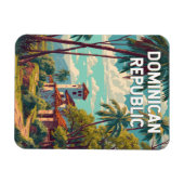 Dominican Republic Illustration Travel Art Vintage マグネット (横)