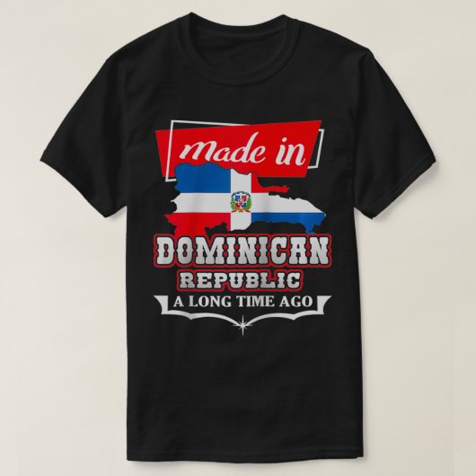 Dominican Republic Long Ago  Country Flag  DR Nati Tシャツ (デザイン正面)