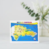 Dominican Republic Map Postcard ポストカード (スタンド正面)