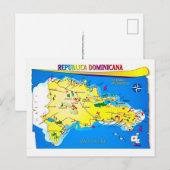 Dominican Republic Map Postcard ポストカード (正面/裏面)