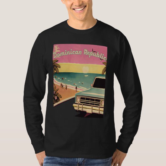 Dominican Republic Retro Beach Vacation Graphics S Tシャツ (正面)