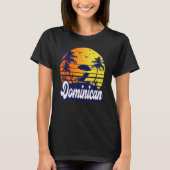 Dominican Republic Sunset Beach Retro Tシャツ (正面)