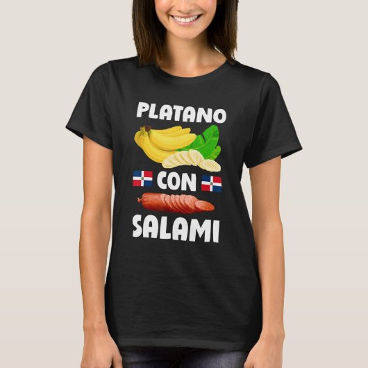 Dominicana Flag RD Dominican Republic Food Mangu P Tシャツ (正面)