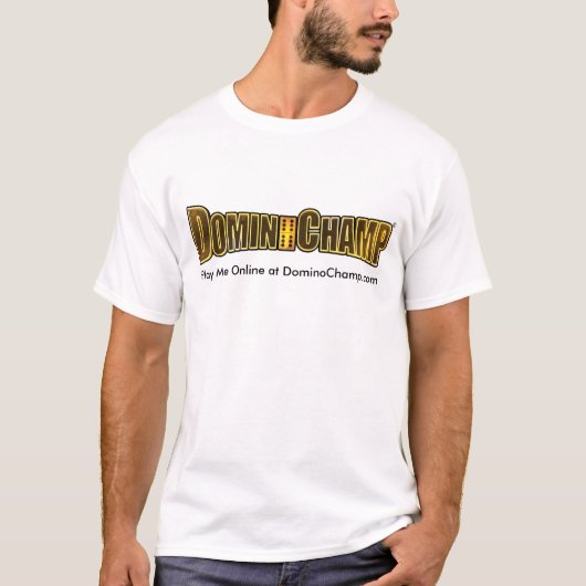 DominoChamp.comでオンライン私を演じて下さい Tシャツ (正面)