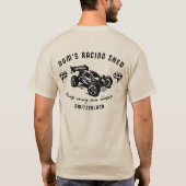 Dom's Racing Shed - Always racing never chasing ! Tシャツ (裏面)