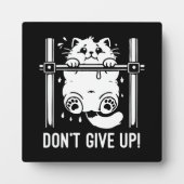 Don 与え Up - おもしろい Gym Catやる気を起こさせる Umous フォトプラーク (正面)