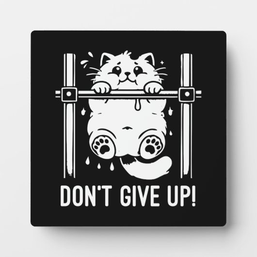 Don 与え Up - おもしろい Gym Catやる気を起こさせる Umous フォトプラーク (正面)