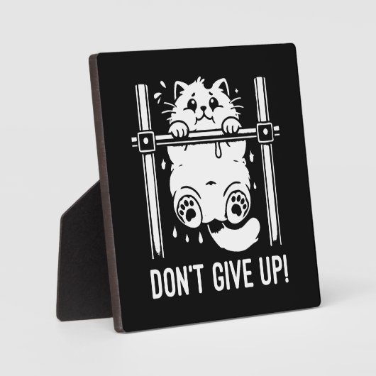 Don 与え Up - おもしろい Gym Catやる気を起こさせる Umous フォトプラーク (正面)