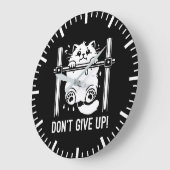 Don 与え Up - おもしろい Gym Catやる気を起こさせる Umous ラージ壁時計 (傾斜)