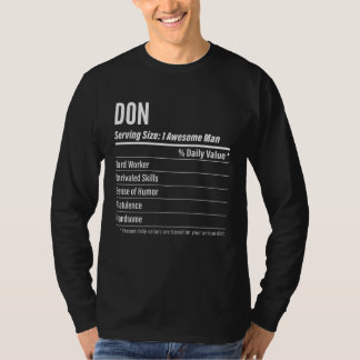 Don  Nutritional Facts Serving Size Calories Tシャツ