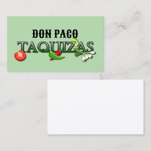 Don Paco Taquizas 名刺 (正面/裏面)