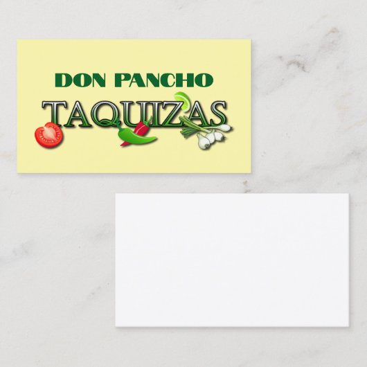 Don Pancho Taquizas 名刺 (正面/裏面)