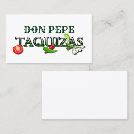 Don Pepe Taquizas 名刺 (正面/裏面)