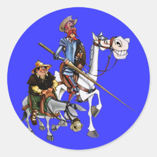 DON QUIJOTE, SANCHO, ROCINANTE y RUCIO - Cervantes ラウンドシール