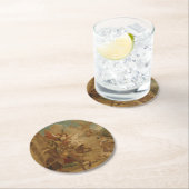 Don Quixote Guided by Folly, 18th century tapestry ラウンドペーパーコースター (インサイチュ)