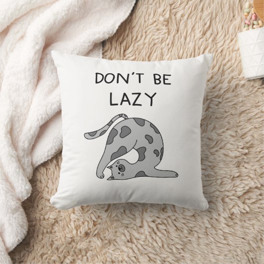 Don’t Be Lazy Yoga Cat クッション (ブランケット)