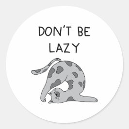 Don’t Be Lazy Yoga Cat ラウンドシール