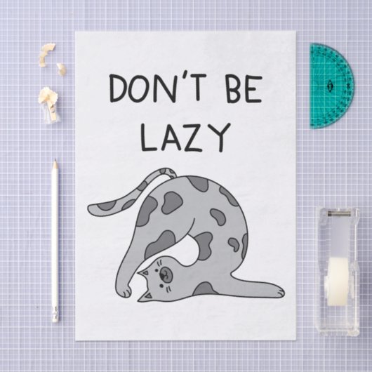 Don’t Be Lazy Yoga Cat 薄葉紙 (クラフト)