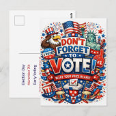 Don’t Forget to Vote! Patriotic Celebration ポストカード (正面/裏面)