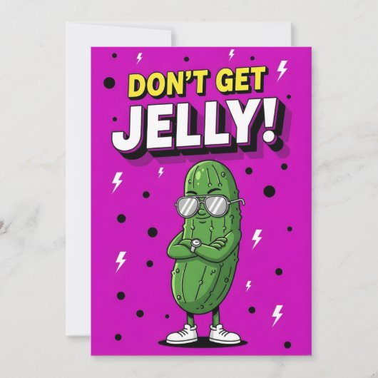 Don’t Get Jelly bold quirky cucumber pickle gift サンキューカード (正面)