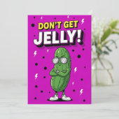 Don’t Get Jelly bold quirky cucumber pickle gift サンキューカード (スタンド正面)