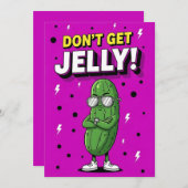 Don’t Get Jelly bold quirky cucumber pickle gift サンキューカード (正面/裏面)