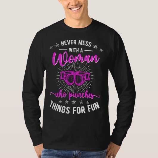 Don t Mess With A Woman Kickboxing Kickboxer Tシャツ (正面)