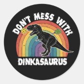 Don’t Mess With Dinkasaurus Pickleball ラウンドシール (正面)