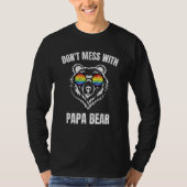 Don t Mess With Papa Bear Rainbow Pride Gay LGBT F Tシャツ (正面)