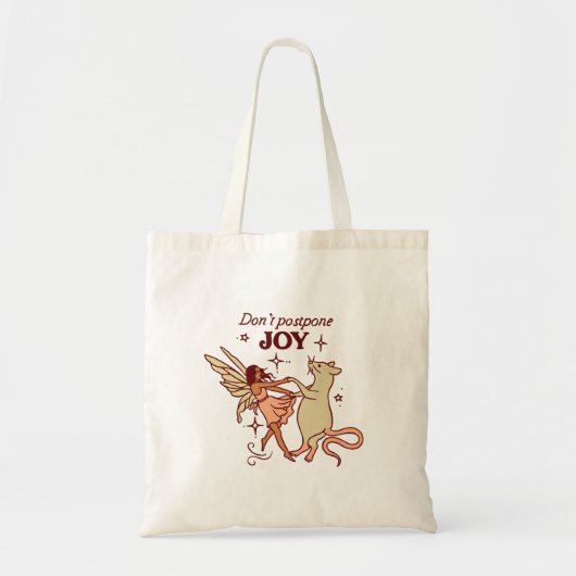 Don’t Postpone Joy Whimsical Fairy Tote Bag トートバッグ (正面)