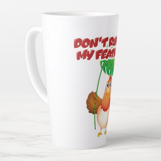 Don’t Ruffle My Feathers カフェラテマグ (左アングル)