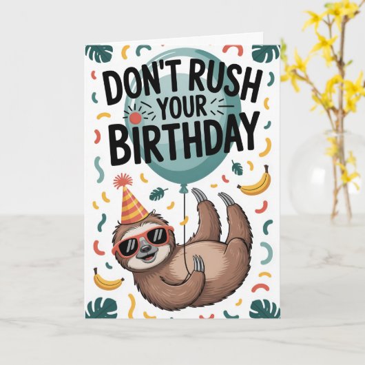 Don’t Rush Your Birthday カード (黄色い花)