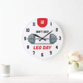 Don’t Skip Leg Day Barbell ラージ壁時計 (ホーム)