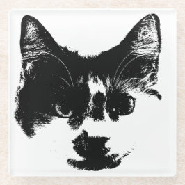 Don’t Spill It – Ink Cat  ガラスコースター