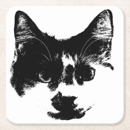 Don’t Spill It – Ink Cat  スクエアペーパーコースター