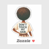 "Don´t touch my hair"- Frau mit Afro- Illustration シール (シート)