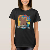 Don t Worry Be Capy Capybara Retro Rodent Animal Tシャツ (正面)