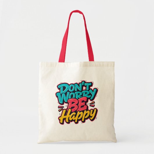 Don’t Worry Be Happy Graffiti Tote Bag トートバッグ (正面)