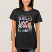 Don t Worry Be Hoppy Retro Smile Face Easter Bunny Tシャツ (正面)