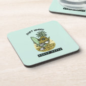 Don’t Worry Beach Happy – Funny Pineapple Surfer S コースター (左側)