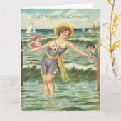 Don’t Worry Beach Happy Greeting カード (黄色い花)