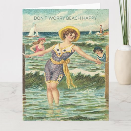 Don’t Worry Beach Happy Greeting カード (正面)