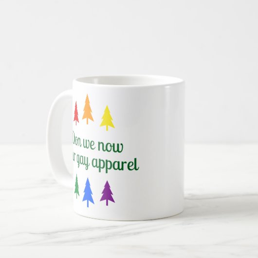 Don We Now Ourゲイアパレル – LGBT おもしろい Christmas コーヒーマグカップ (正面左)
