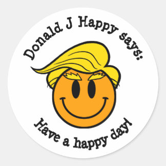 Donald J Happy "Have a happy day!" ラウンドシール