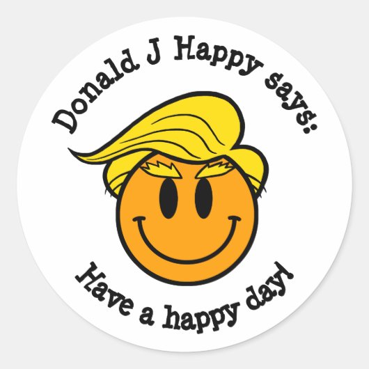 Donald J Happy "Have a happy day!" ラウンドシール (正面)